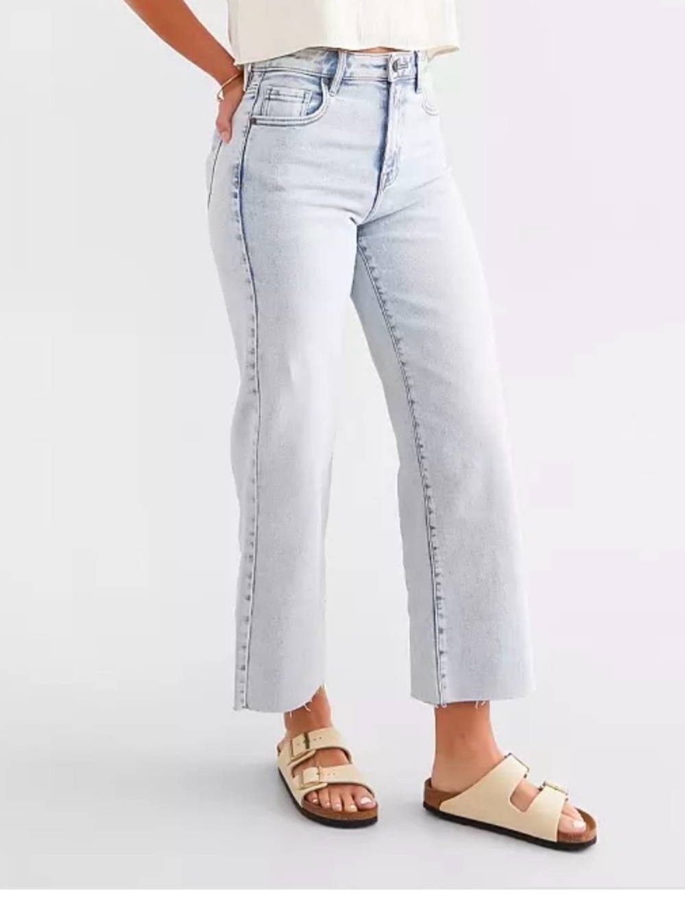 HIDDEN Nori Cropped Wide Leg Stretch Jean Size:27